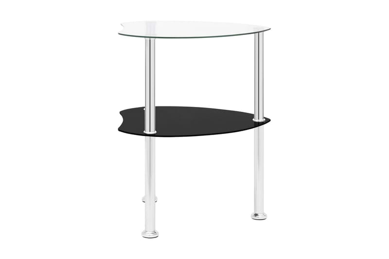 Sidobord med 2 hyllor transparent/svart 38x38x50 cm härdat g - Transparent - Möbler - Vardagsrum - Soffbord & vardagsrumsbord - Sidobord & lampbord