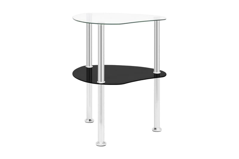 Sidobord med 2 hyllor transparent/svart 38x38x50 cm härdat g - Transparent - Möbler - Vardagsrum - Soffbord & vardagsrumsbord - Sidobord & lampbord