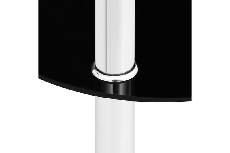 Sidobord med 2 hyllor transparent/svart 38x38x50 cm härdat g - Transparent - Brickbord - Bord - Sidobord & lampbord