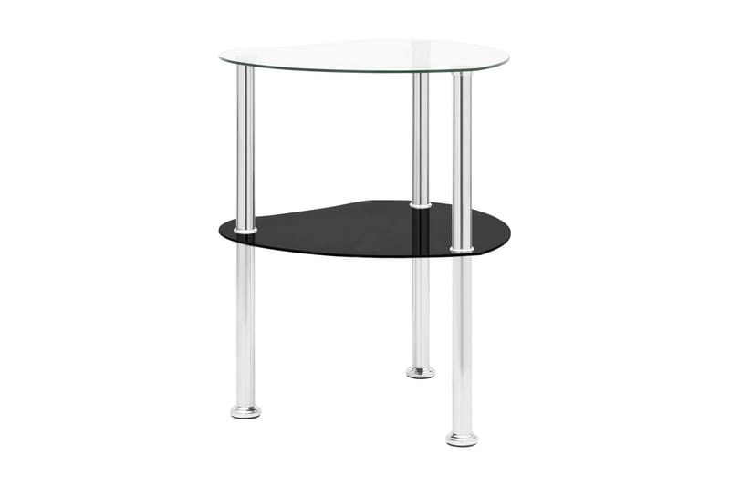 Sidobord med 2 hyllor transparent/svart 38x38x50 cm härdat g - Transparent - Möbler - Vardagsrum - Soffbord & vardagsrumsbord - Sidobord & lampbord