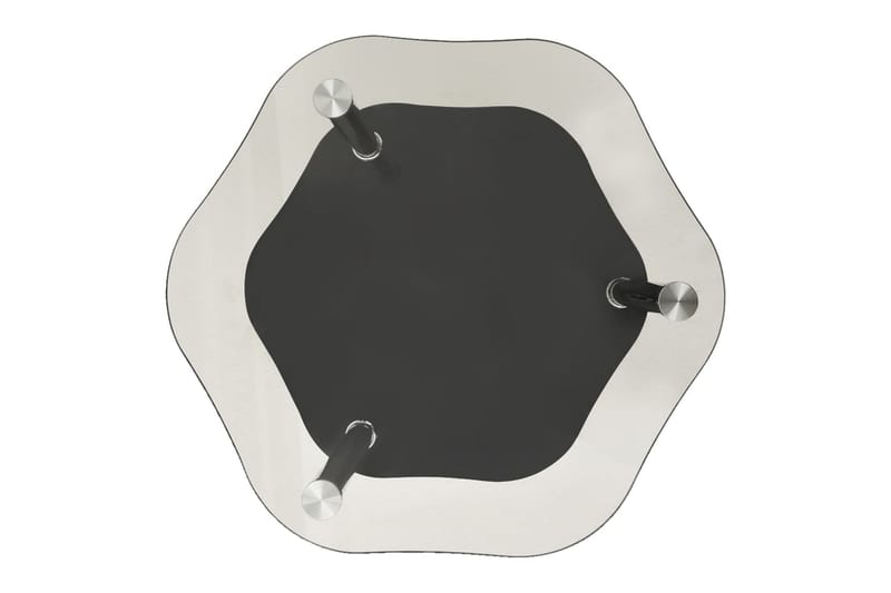 Sidobord med 2 hyllor transparent/svart 38x38x50 cm härdat g - Vit - Brickbord - Bord - Sidobord & lampbord