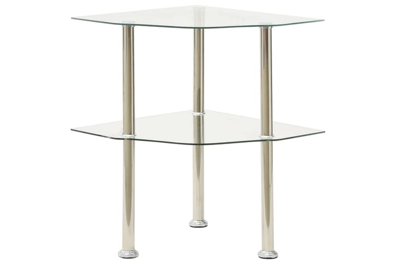 Sidobord med 2 hyllplan genomskinligt 38x38x50 cm härdat gla - Transparent - Möbler - Vardagsrum - Soffbord & vardagsrumsbord - Sidobord & lampbord