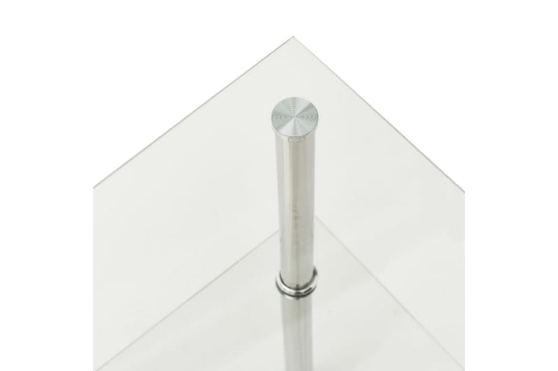 Sidobord med 2 hyllplan genomskinligt 38x38x50 cm härdat gla - Transparent - Möbler - Vardagsrum - Soffbord & vardagsrumsbord - Sidobord & lampbord