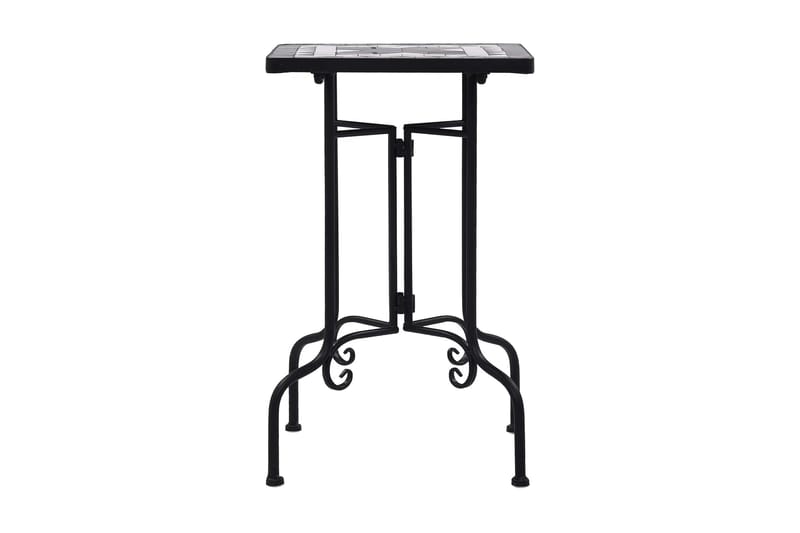 Sidobord mosaik svart och vit keramik - Svart - Utemöbler - Trädgårdsbord & Utebord - Cafebord