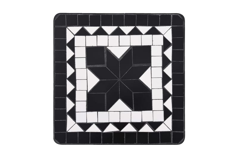 Sidobord mosaik svart och vit keramik - Svart - Utemöbler - Trädgårdsbord & Utebord - Cafebord