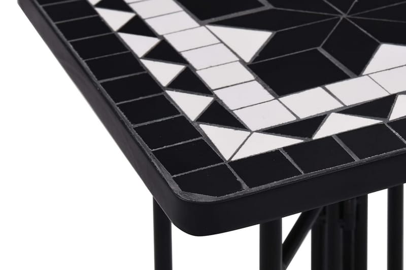 Sidobord mosaik svart och vit keramik - Svart - Utemöbler - Trädgårdsbord & Utebord - Cafebord