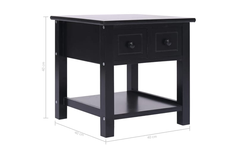 Sidobord svart 40x40x40 cm paulownia - Svart - Möbler - Vardagsrum - Soffbord & vardagsrumsbord - Sidobord & lampbord