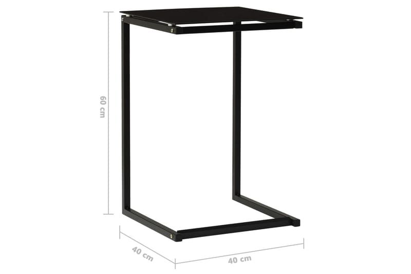 Sidobord svart 40x40x60 cm härdat glas - Svart - Möbler - Vardagsrum - Soffbord & vardagsrumsbord - Sidobord & lampbord