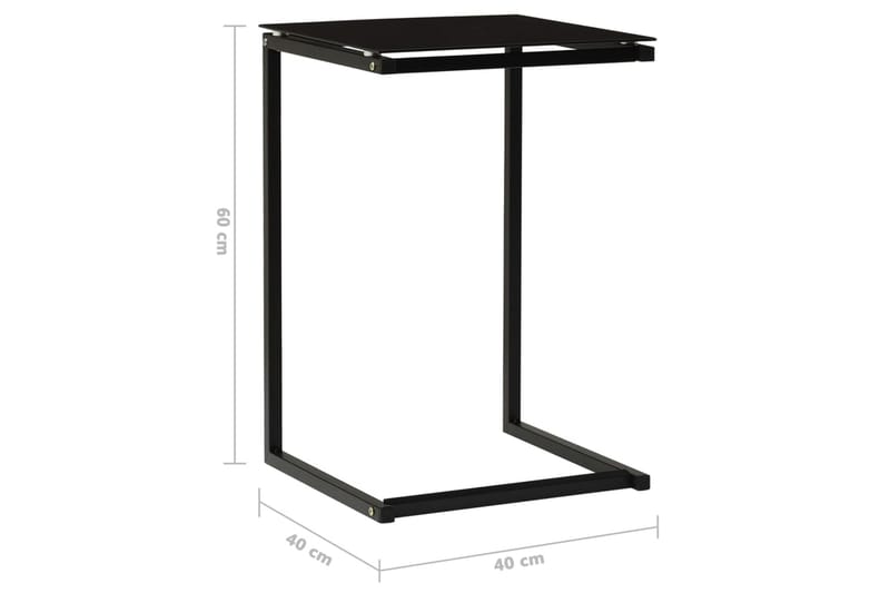 Sidobord svart 40x40x60 cm härdat glas - Svart - Brickbord - Bord - Sidobord & lampbord