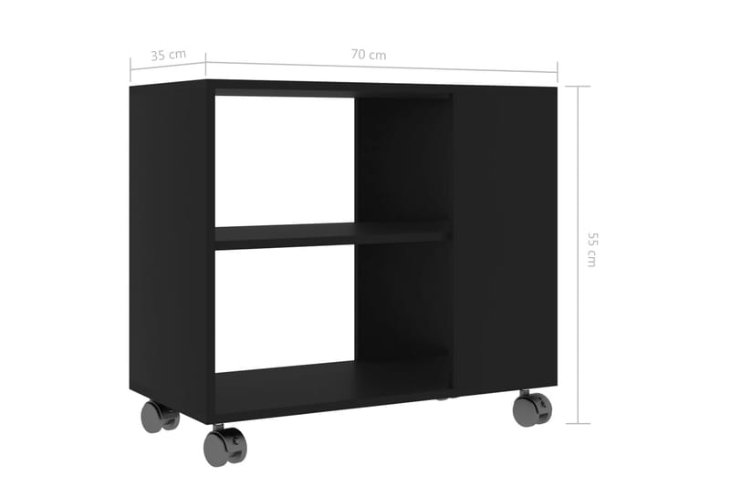 Sidobord svart 70x35x55 cm spånskiva - Svart - Möbler - Vardagsrum - Soffbord & vardagsrumsbord - Sidobord & lampbord
