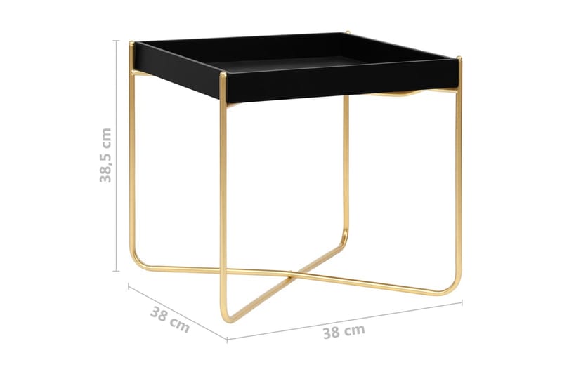 Sidobord svart och guld 38x38x38,5 cm MDF - Svart - Möbler - Vardagsrum - Soffbord & vardagsrumsbord - Sidobord & lampbord