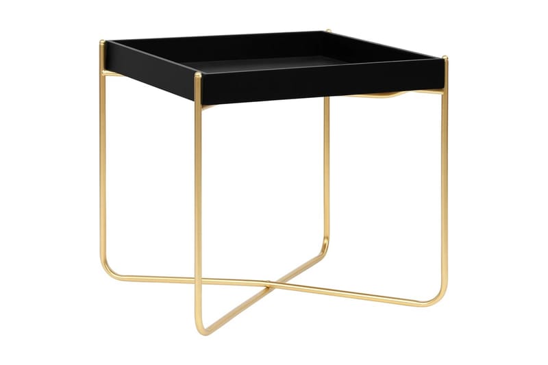 Sidobord svart och guld 38x38x38,5 cm MDF - Svart - Möbler - Vardagsrum - Soffbord & vardagsrumsbord - Sidobord & lampbord
