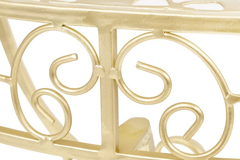 Sidobord vintage stil halvrunt metall 72x36x74 cm guld - Guld - Möbler - Vardagsrum - Soffbord & vardagsrumsbord - Sidobord & lampbord