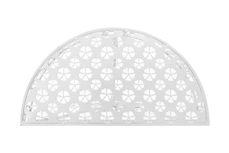 Sidobord vintage stil halvrunt metall 72x36x74 cm silver - Silver - Möbler - Vardagsrum - Soffbord & vardagsrumsbord - Sidobord & lampbord