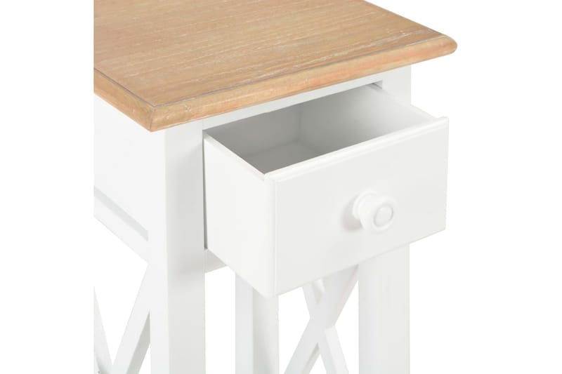 Sidobord vit 27x27x65,5 cm trä - Vit - Möbler - Vardagsrum - Soffbord & vardagsrumsbord - Sidobord & lampbord