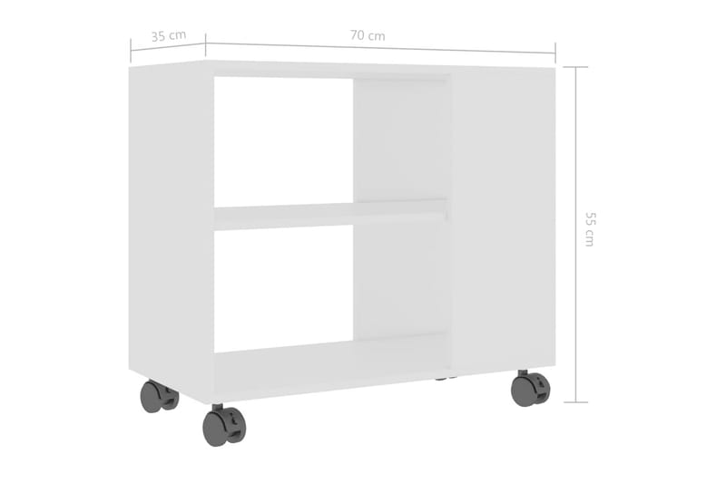 Sidobord vit 70x35x55 cm spånskiva - Vit - Brickbord - Bord - Sidobord & lampbord