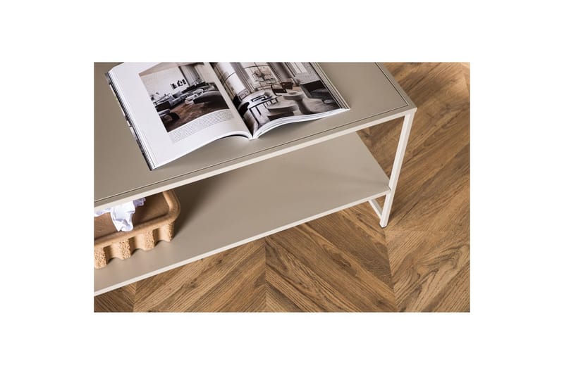 Sidobord Staal - Beige, 102x43x45 - Möbler - Vardagsrum - Soffbord & vardagsrumsbord - Brickbord