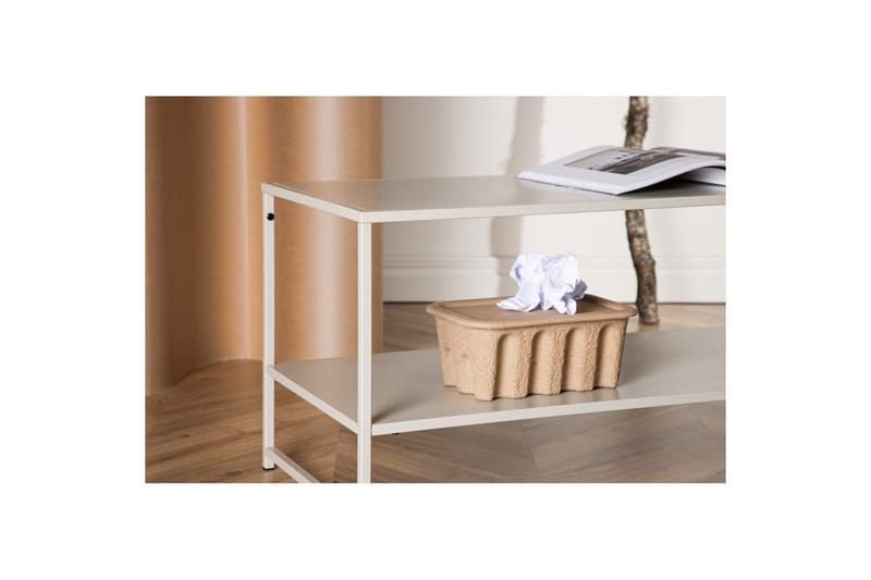 Sidobord Staal - Beige, 102x43x45 - Möbler - Vardagsrum - Soffbord & vardagsrumsbord - Brickbord