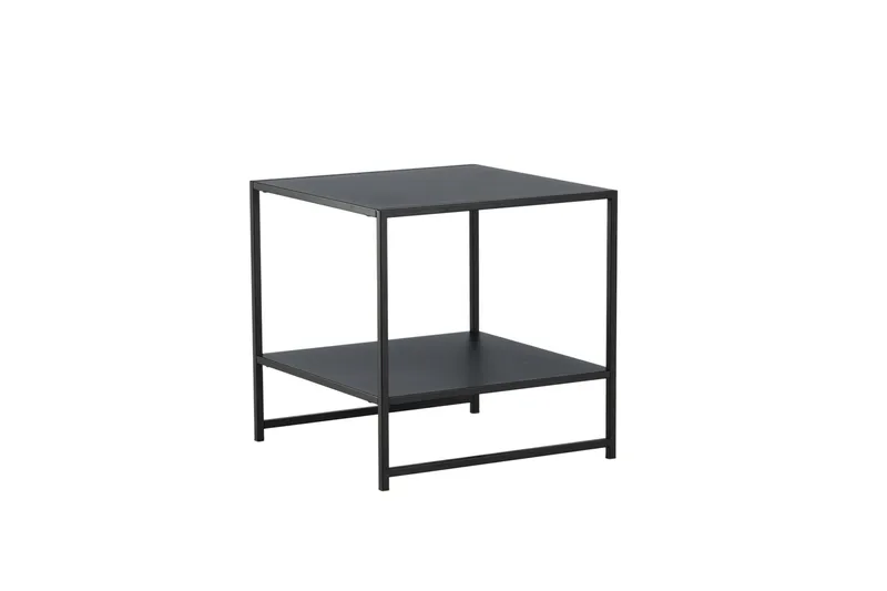 Staal Sidobord med Hylla - Svart - Möbler - Vardagsrum - Soffbord & vardagsrumsbord - Sidobord & lampbord