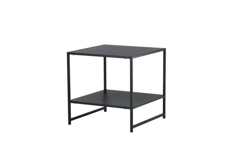 Staal Sidobord med Hylla - Svart - Möbler - Vardagsrum - Soffbord & vardagsrumsbord - Sidobord & lampbord