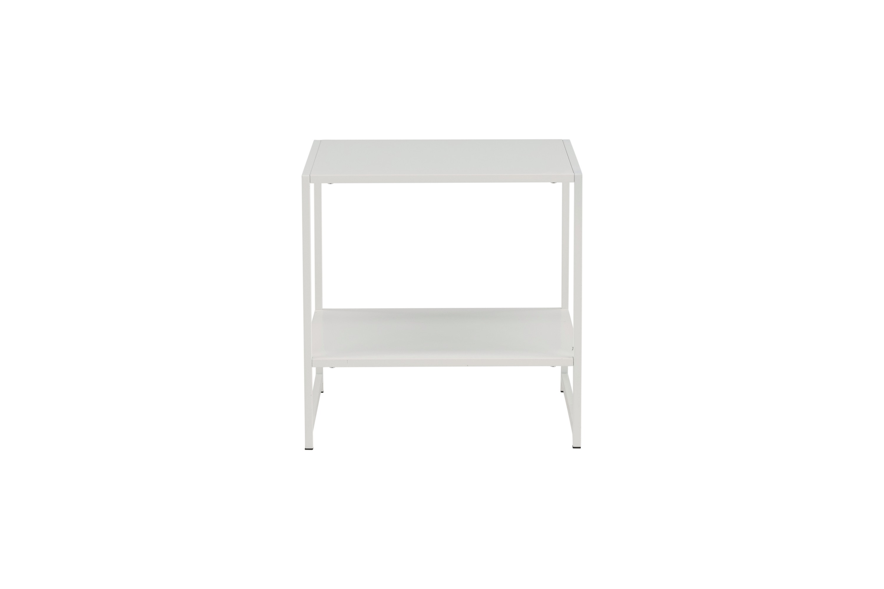 staal sidobord med hylla - vit
