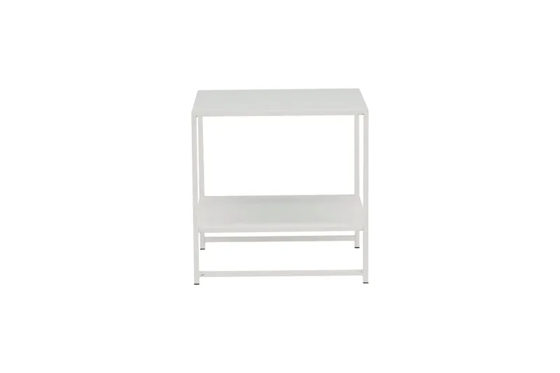 Staal Sidobord med Hylla - Vit - Möbler - Vardagsrum - Soffbord & vardagsrumsbord - Sidobord & lampbord