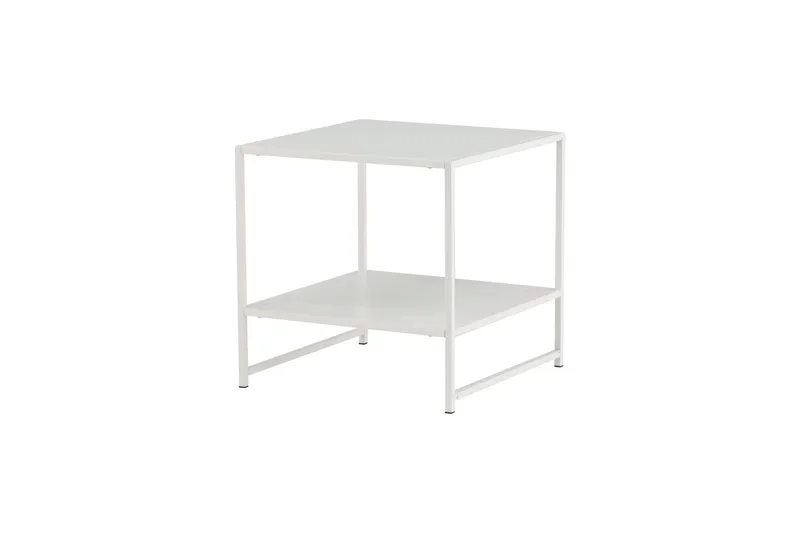Staal Sidobord med Hylla - Vit - Möbler - Vardagsrum - Soffbord & vardagsrumsbord - Sidobord & lampbord