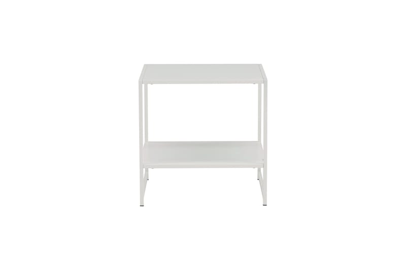 Staal Sidobord med Hylla, Vit