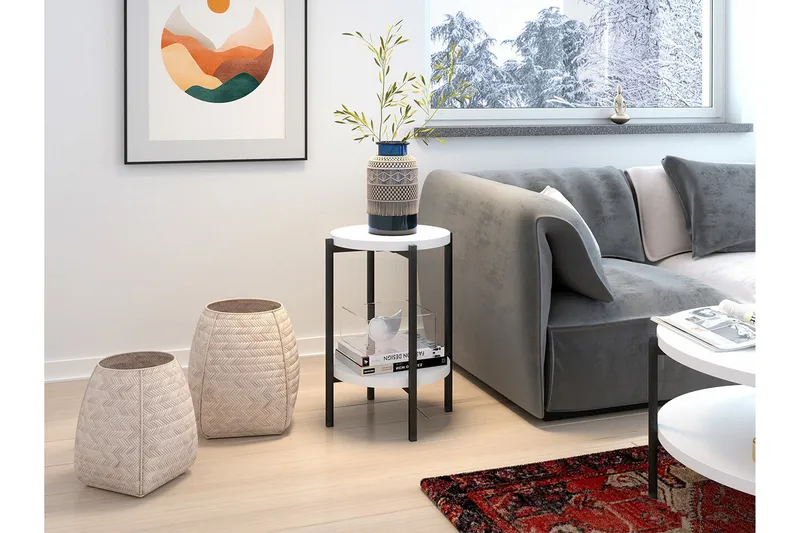 Staffin Sidobord White - Möbler - Vardagsrum - Soffbord & vardagsrumsbord - Sidobord & lampbord