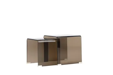 Sidobord Telemark 36 cm - Bruntonat glas - Möbler - Vardagsrum - Soffbord & vardagsrumsbord - Satsbord