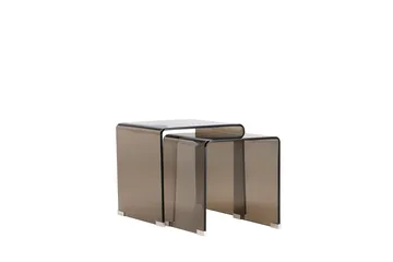 Sidobord Telemark 36 cm - Bruntonat glas - Möbler - Vardagsrum - Soffbord & vardagsrumsbord - Satsbord