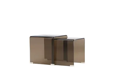 Sidobord Telemark 36 cm - Bruntonat glas - Möbler - Vardagsrum - Soffbord & vardagsrumsbord - Satsbord