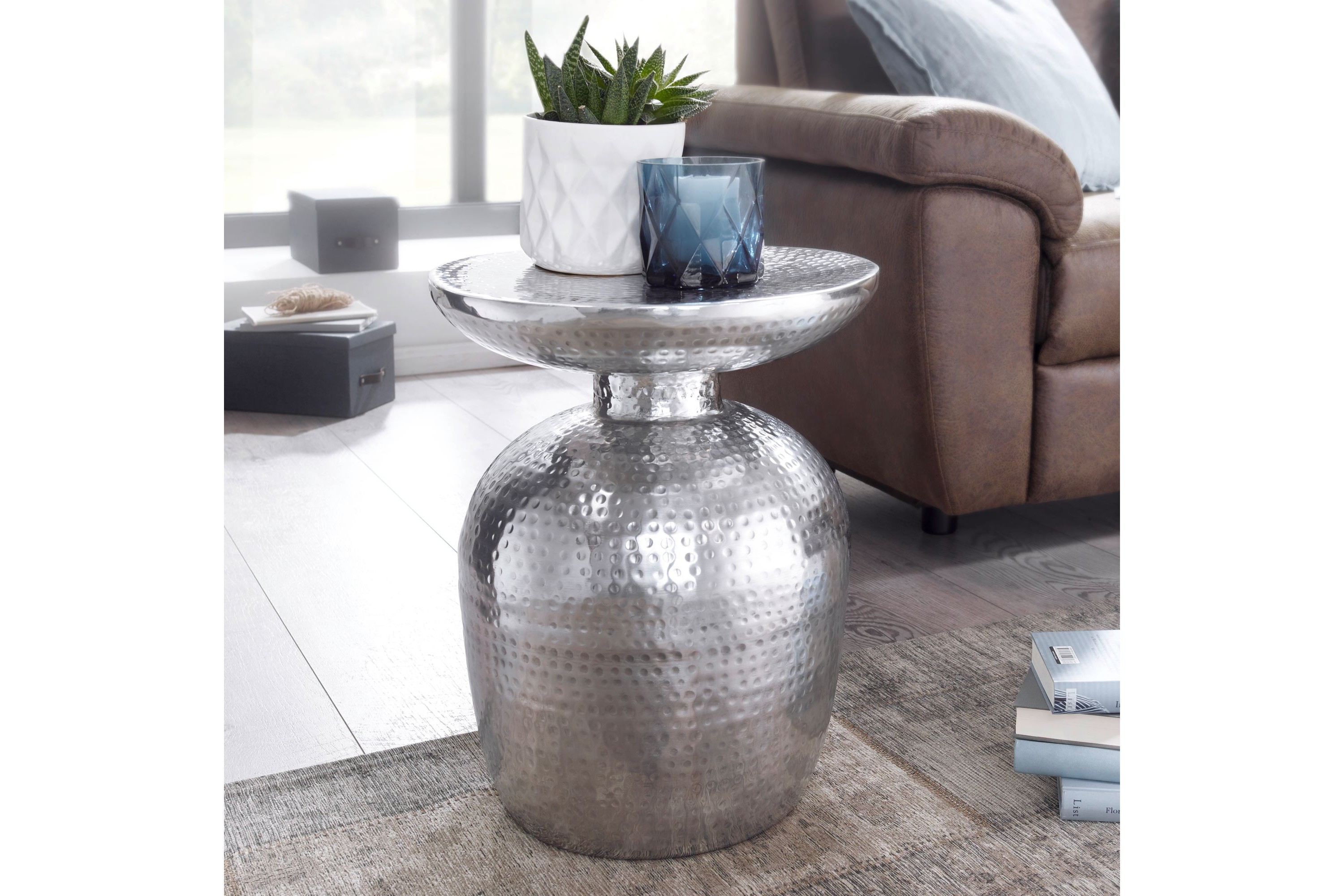 tyquis sidobord 37 cm silver -