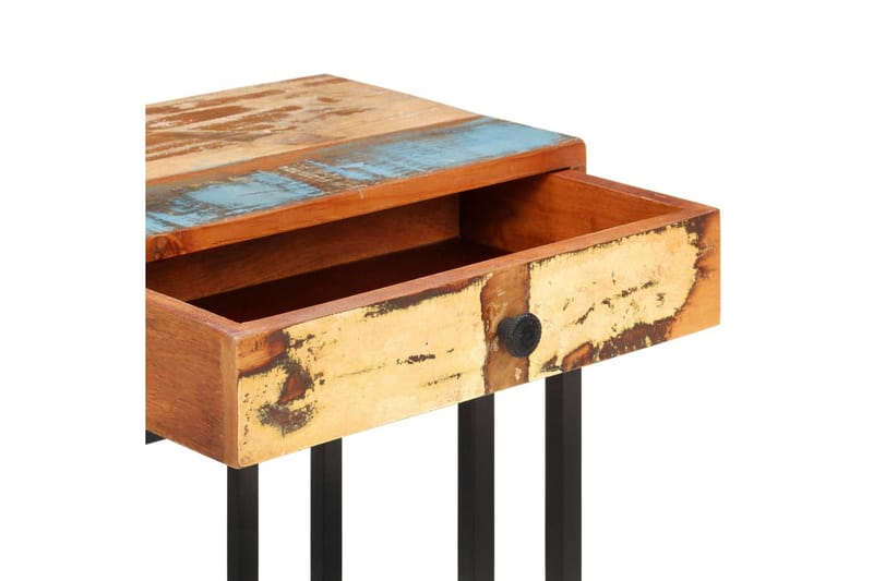 U-format sidobord 45x30x61 cm massivt återvunnet trä - Flerfärgad - Brickbord - Bord - Sidobord & lampbord