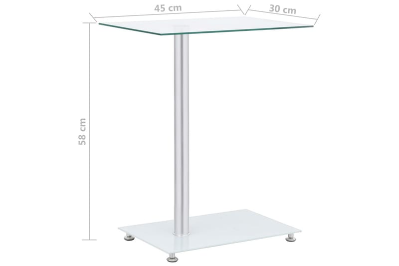 U-format sidobord genomskinligt 45x30x58 cm härdat glas - Transparent - Möbler - Vardagsrum - Soffbord & vardagsrumsbord - Sidobord & lampbord