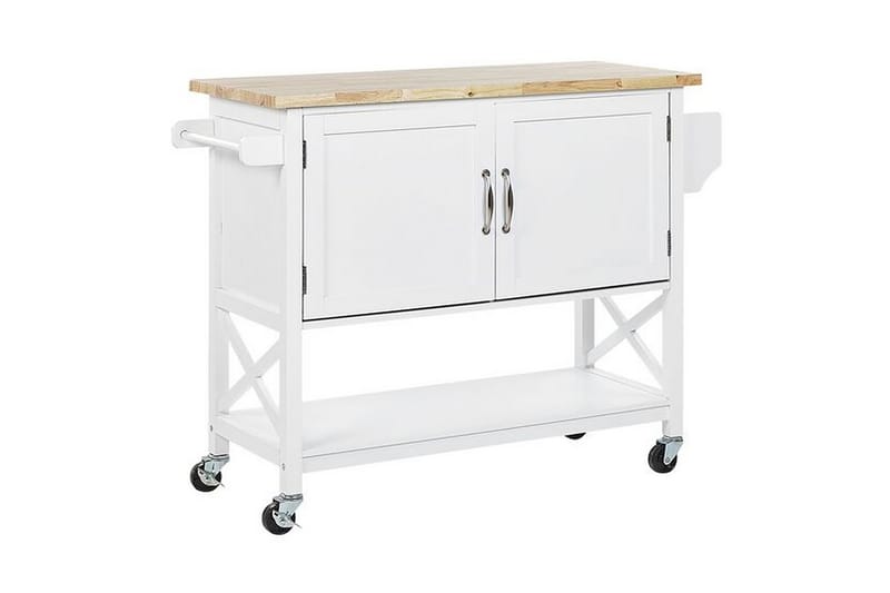 VIGNOC Serveringsvagn 102 cm Vit - Möbler - Vardagsrum - Soffbord & vardagsrumsbord - Sidobord & lampbord