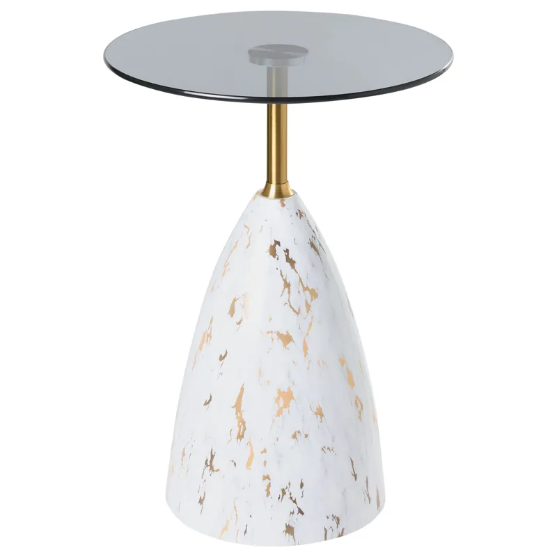 Sidobord Wabby, Vit marmor
