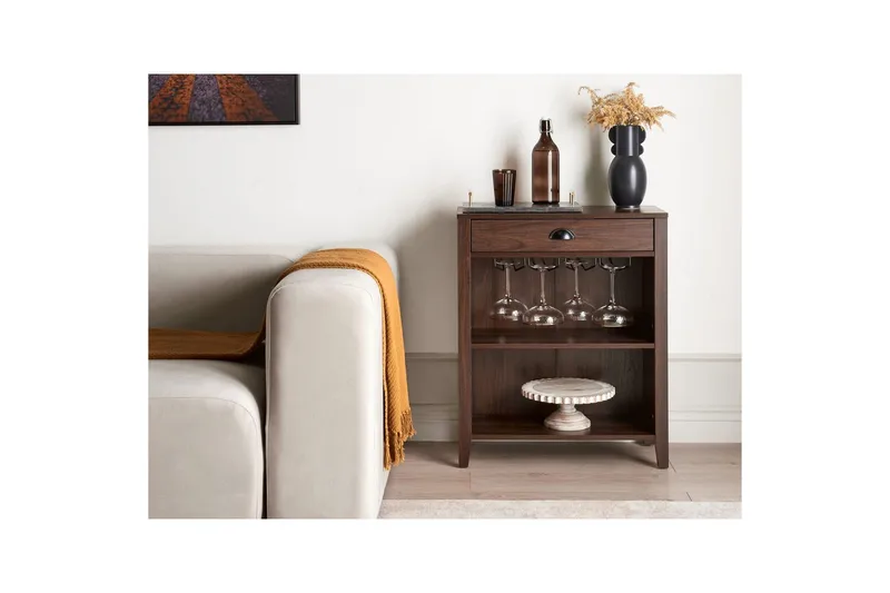 Sidobord Walkerston Mörkt trä - Mörkt trä - Möbler - Vardagsrum - Soffbord & vardagsrumsbord - Brickbord