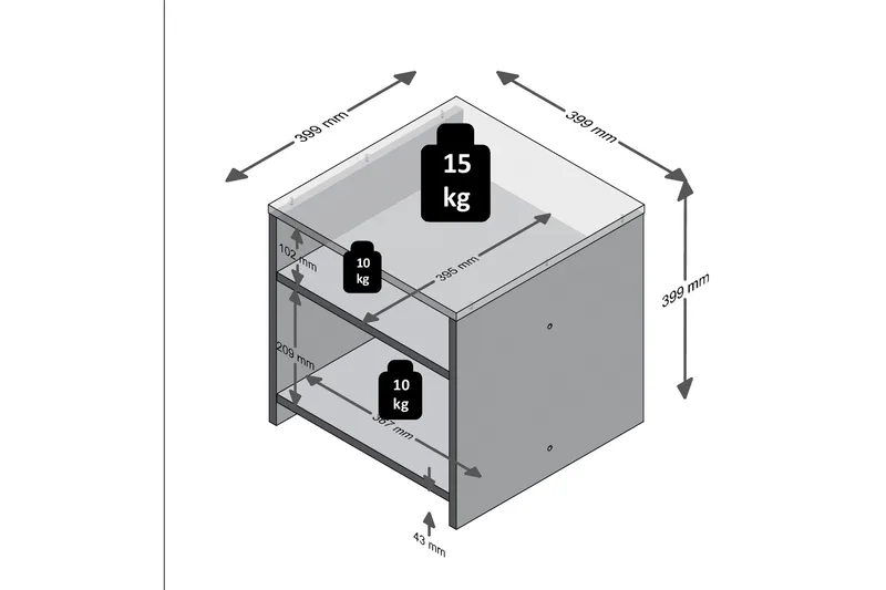 Weihert Sidobord 39 cm - Vit/Grå - Möbler - Vardagsrum - Soffbord & vardagsrumsbord - Sidobord & lampbord