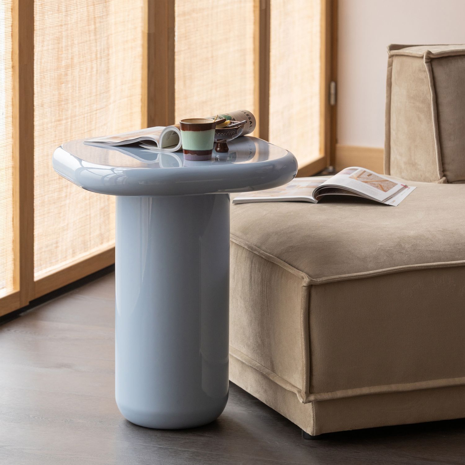 Sidobord Zava 50 cm - Ljusbl&aring;