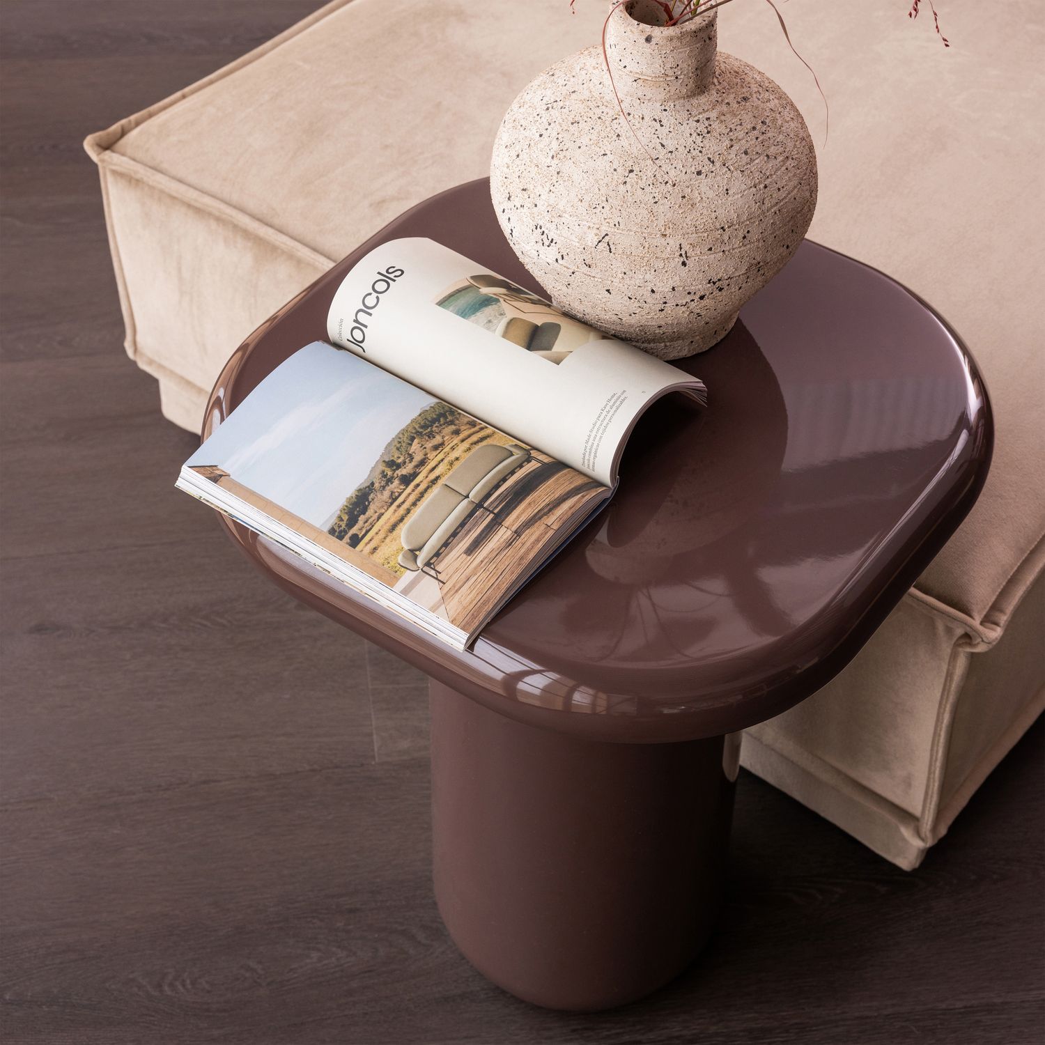 sidobord zava 50 cm - mörkbrun