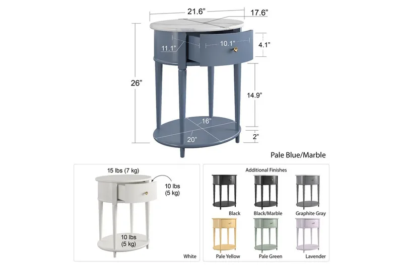 Sidobord/Avslutningsbord Aurora - Möbler - Vardagsrum - Soffbord & vardagsrumsbord - Brickbord