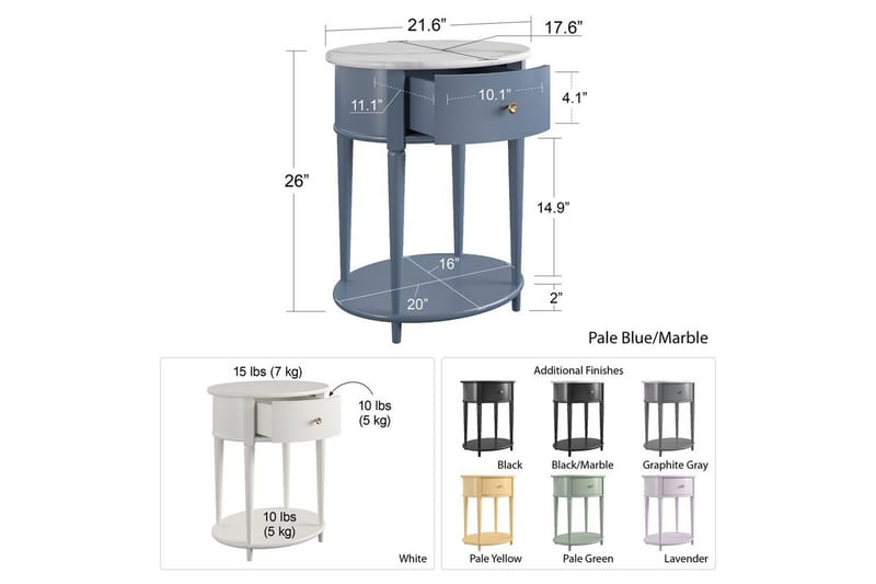 Sidobord/Avslutningsbord Aurora - Möbler - Vardagsrum - Soffbord & vardagsrumsbord - Brickbord