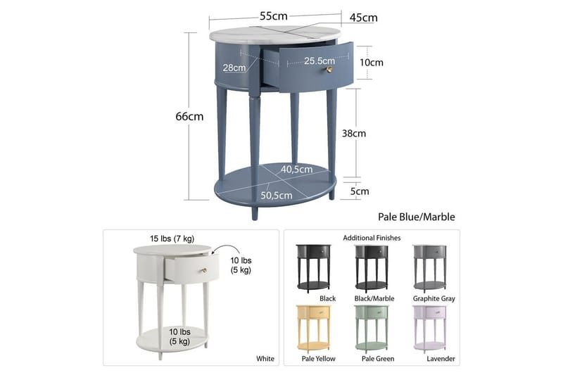 Sidobord/Avslutningsbord Aurora - Möbler - Vardagsrum - Soffbord & vardagsrumsbord - Brickbord