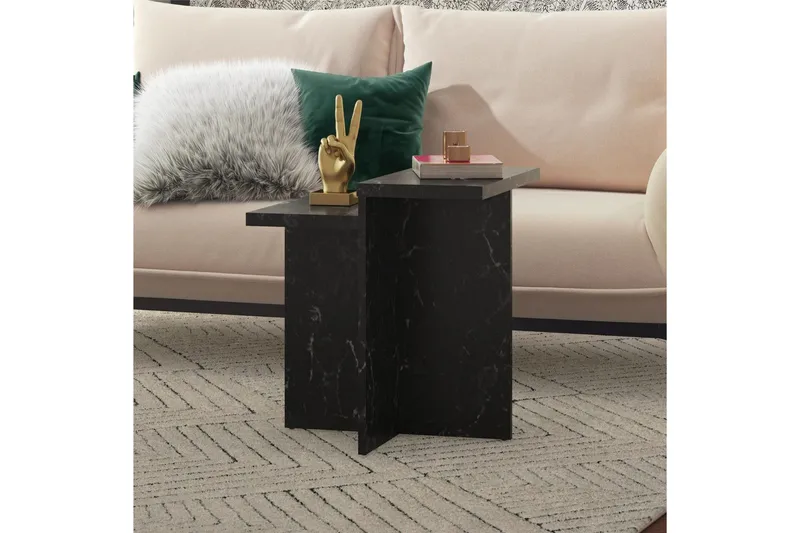 Sidobord/Avslutningsbord Brielle Svart marmor - Svart marmor - Möbler - Vardagsrum - Soffbord & vardagsrumsbord - Brickbord