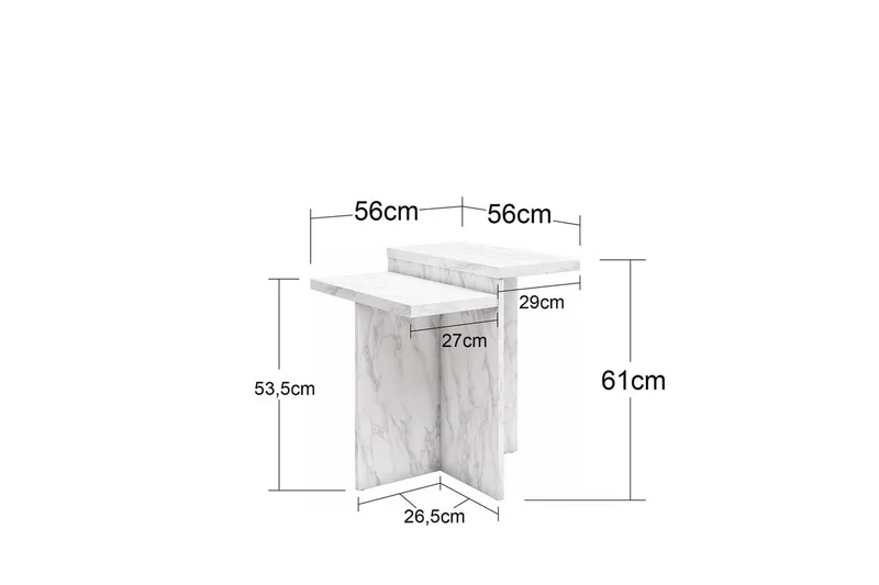 Sidobord/Avslutningsbord Brielle Svart marmor - Svart marmor - Möbler - Vardagsrum - Soffbord & vardagsrumsbord - Brickbord