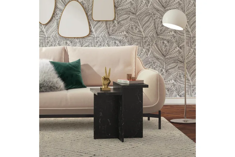 Sidobord/Avslutningsbord Brielle Svart marmor - Svart marmor - Möbler - Vardagsrum - Soffbord & vardagsrumsbord - Brickbord