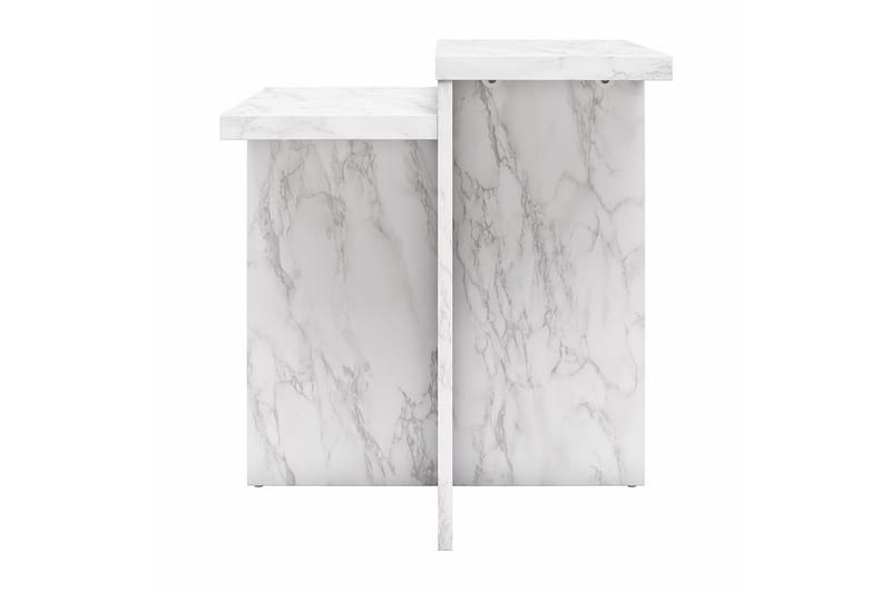 Sidobord/Avslutningsbord Brielle Vit Marmor - Vit Marmor - Möbler - Vardagsrum - Soffbord & vardagsrumsbord - Brickbord