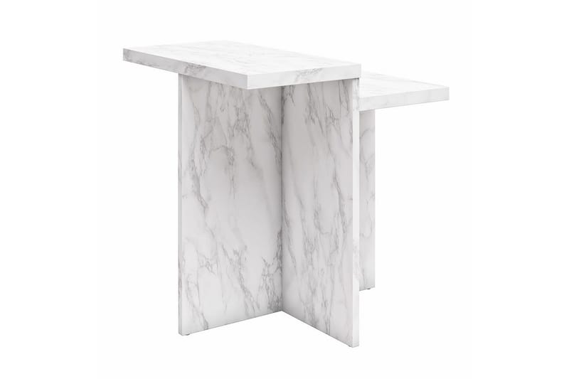 Sidobord/Avslutningsbord Brielle Vit Marmor - Vit Marmor - Möbler - Vardagsrum - Soffbord & vardagsrumsbord - Brickbord