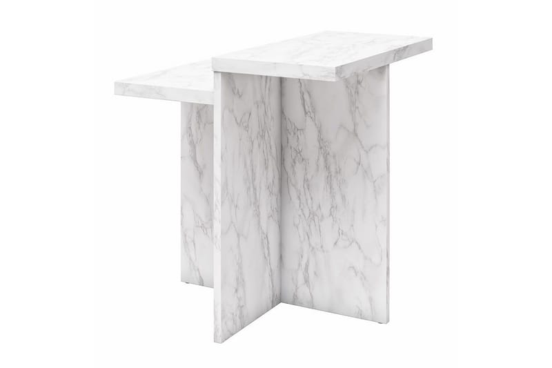 Sidobord/Avslutningsbord Brielle Vit Marmor - Vit Marmor - Möbler - Vardagsrum - Soffbord & vardagsrumsbord - Brickbord
